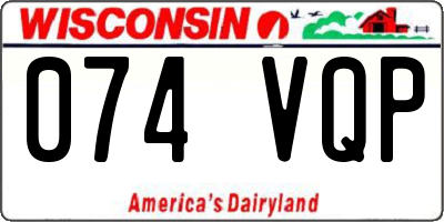 WI license plate 074VQP