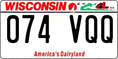 WI license plate 074VQQ