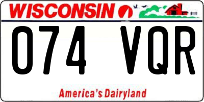 WI license plate 074VQR