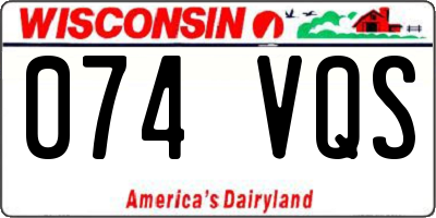 WI license plate 074VQS