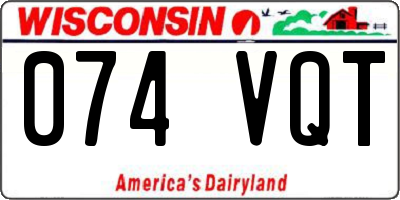 WI license plate 074VQT