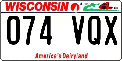 WI license plate 074VQX