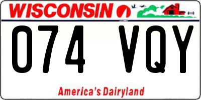 WI license plate 074VQY