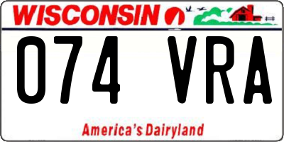 WI license plate 074VRA