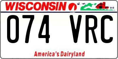 WI license plate 074VRC