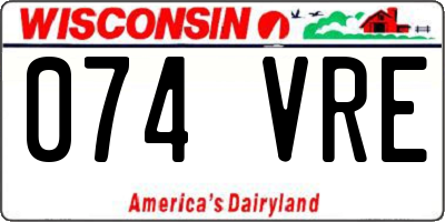 WI license plate 074VRE