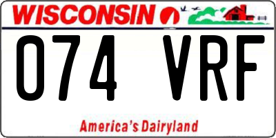 WI license plate 074VRF