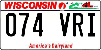 WI license plate 074VRI