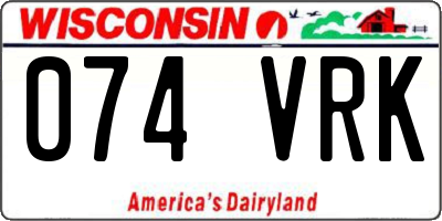 WI license plate 074VRK