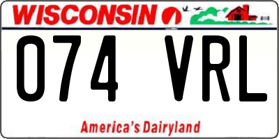 WI license plate 074VRL