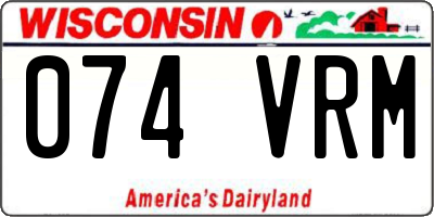 WI license plate 074VRM
