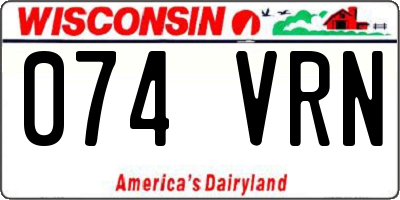 WI license plate 074VRN