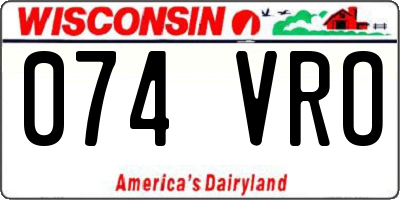 WI license plate 074VRO
