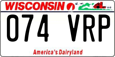 WI license plate 074VRP