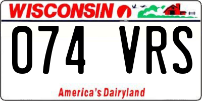 WI license plate 074VRS
