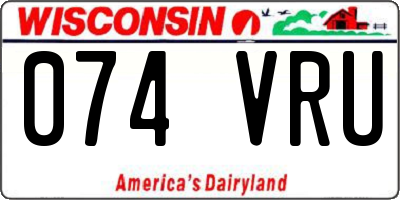WI license plate 074VRU
