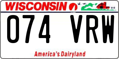 WI license plate 074VRW