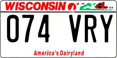 WI license plate 074VRY