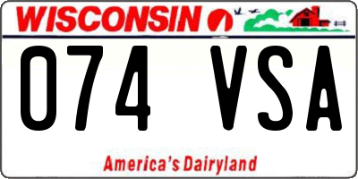 WI license plate 074VSA