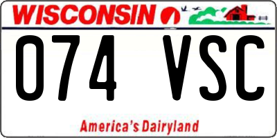 WI license plate 074VSC