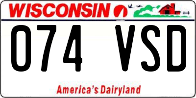 WI license plate 074VSD