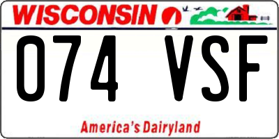 WI license plate 074VSF