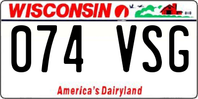 WI license plate 074VSG