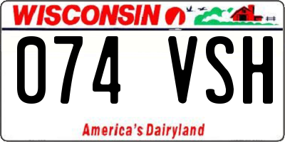 WI license plate 074VSH