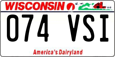 WI license plate 074VSI