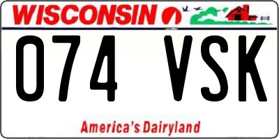 WI license plate 074VSK