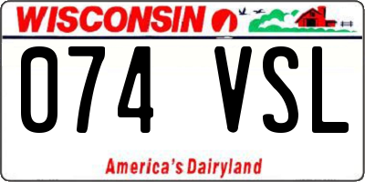 WI license plate 074VSL