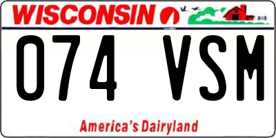 WI license plate 074VSM