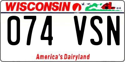 WI license plate 074VSN