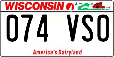 WI license plate 074VSO