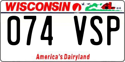 WI license plate 074VSP