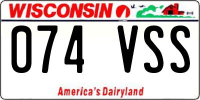WI license plate 074VSS