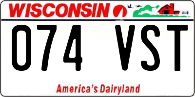 WI license plate 074VST