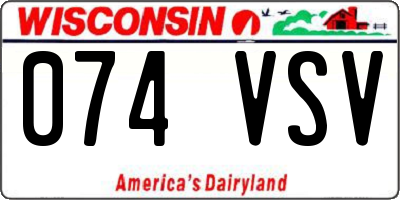 WI license plate 074VSV