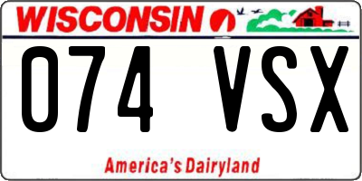 WI license plate 074VSX