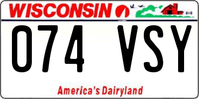WI license plate 074VSY