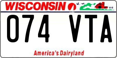 WI license plate 074VTA