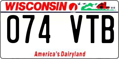 WI license plate 074VTB