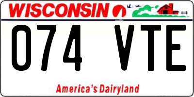 WI license plate 074VTE