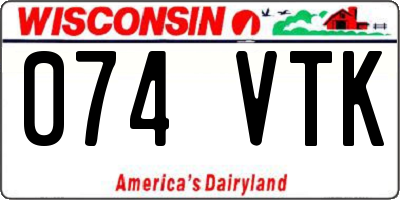 WI license plate 074VTK