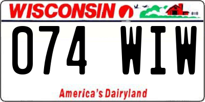 WI license plate 074WIW