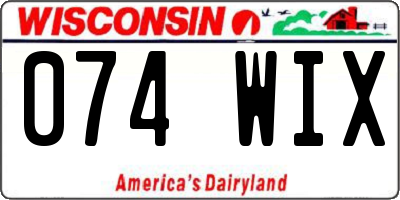 WI license plate 074WIX