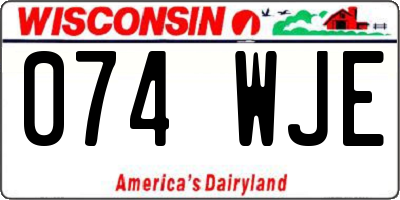 WI license plate 074WJE