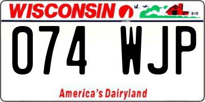 WI license plate 074WJP