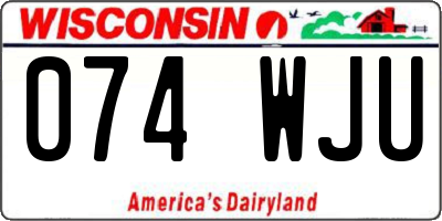WI license plate 074WJU