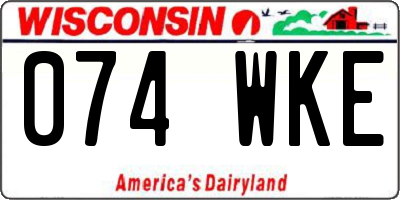 WI license plate 074WKE